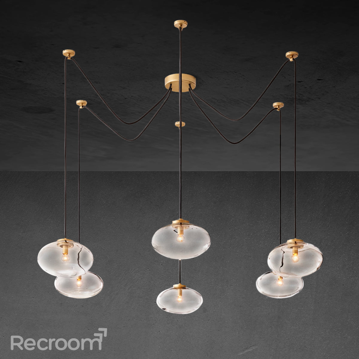 Cabretten Clear Glass Suspended Chandelier 84" - Zonesus