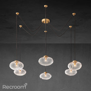Cabretten Clear Glass Suspended Chandelier 84" - Zonesus