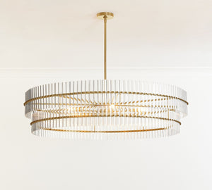 Mallory Crystal Round Chandlier 29.5" 48" - Zonesus