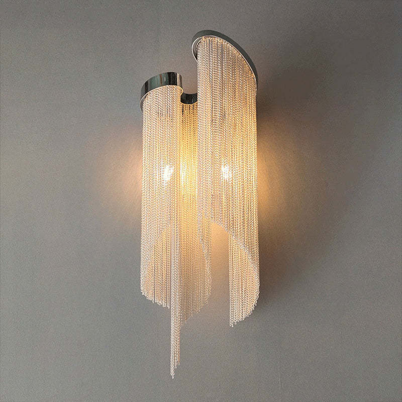 Fiona Aluminum Chain Tassel Wall Sconce - Zonesus
