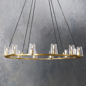 Pauillyc Clear Glass Round Chandelier 36" 48" 60" - Zonesus