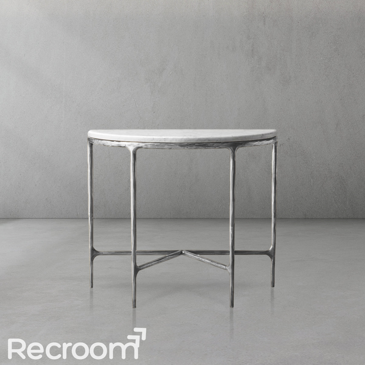 Thaddeo Marble Demilune Console Table - Zonesus