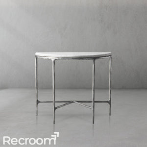 Thaddeo Marble Demilune Console Table - Zonesus