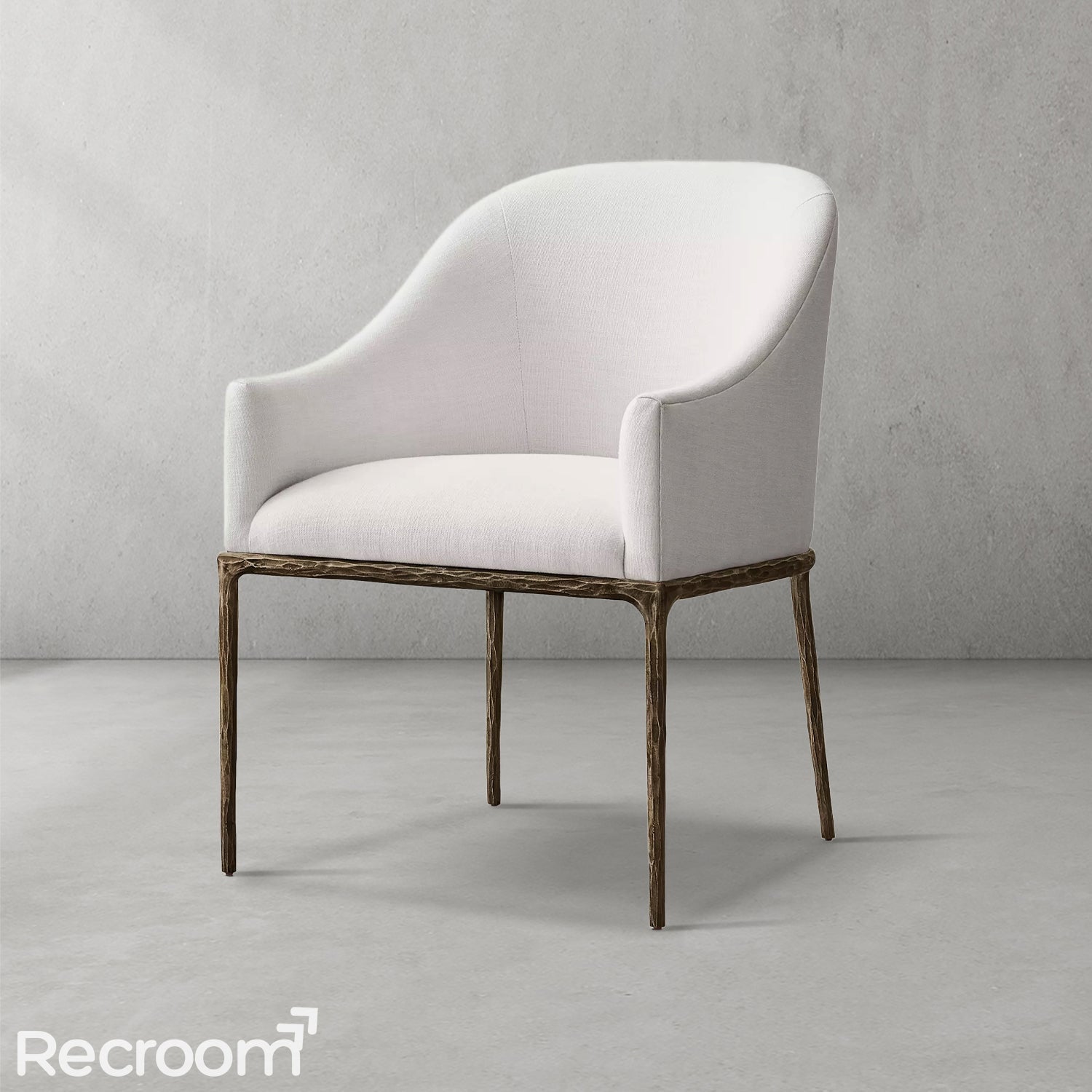Thaddeo Slope Fabric Dining Armchair - Zonesus
