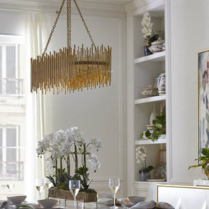 Althely 10 Lights Rectangle Pendant Chandelier - Zonesus