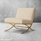 Thaddeo X-base Leather Slipper Chair - Zonesus