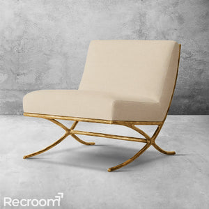 Thaddeo X-base Leather Slipper Chair - Zonesus