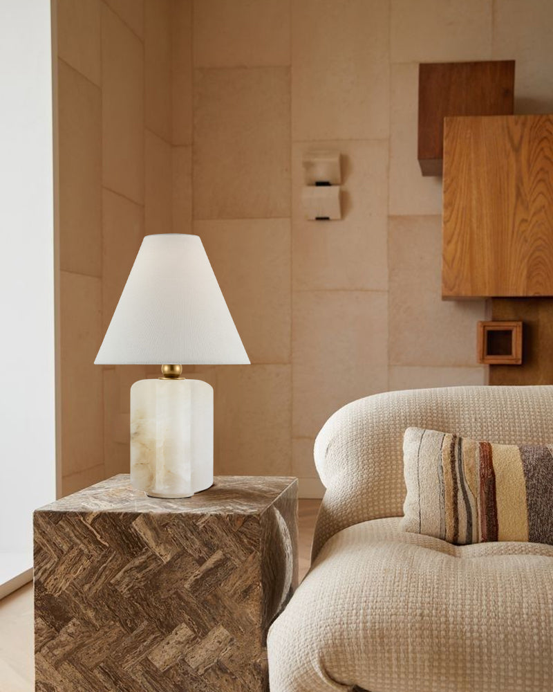 Modern Living Room Lota Small Table Lamp Height 16" with Linene Frabic Lampshade