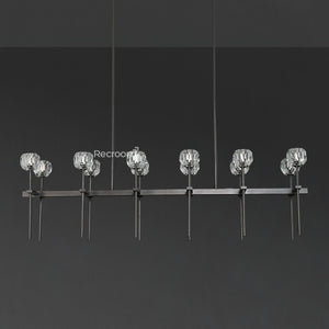 Boulew Crystal Glass Double Linear Chandelier 60" - Zonesus