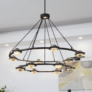 Eclitant Two-Tier Round Chandelier 60" - Zonesus