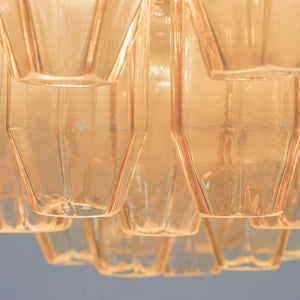 Prismatico 91 Elements Amber Compact Glass Chandelier 25" - Zonesus