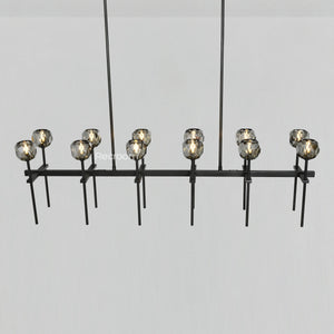 Boulew Crystal Glass Double Linear Chandelier 60" - Zonesus