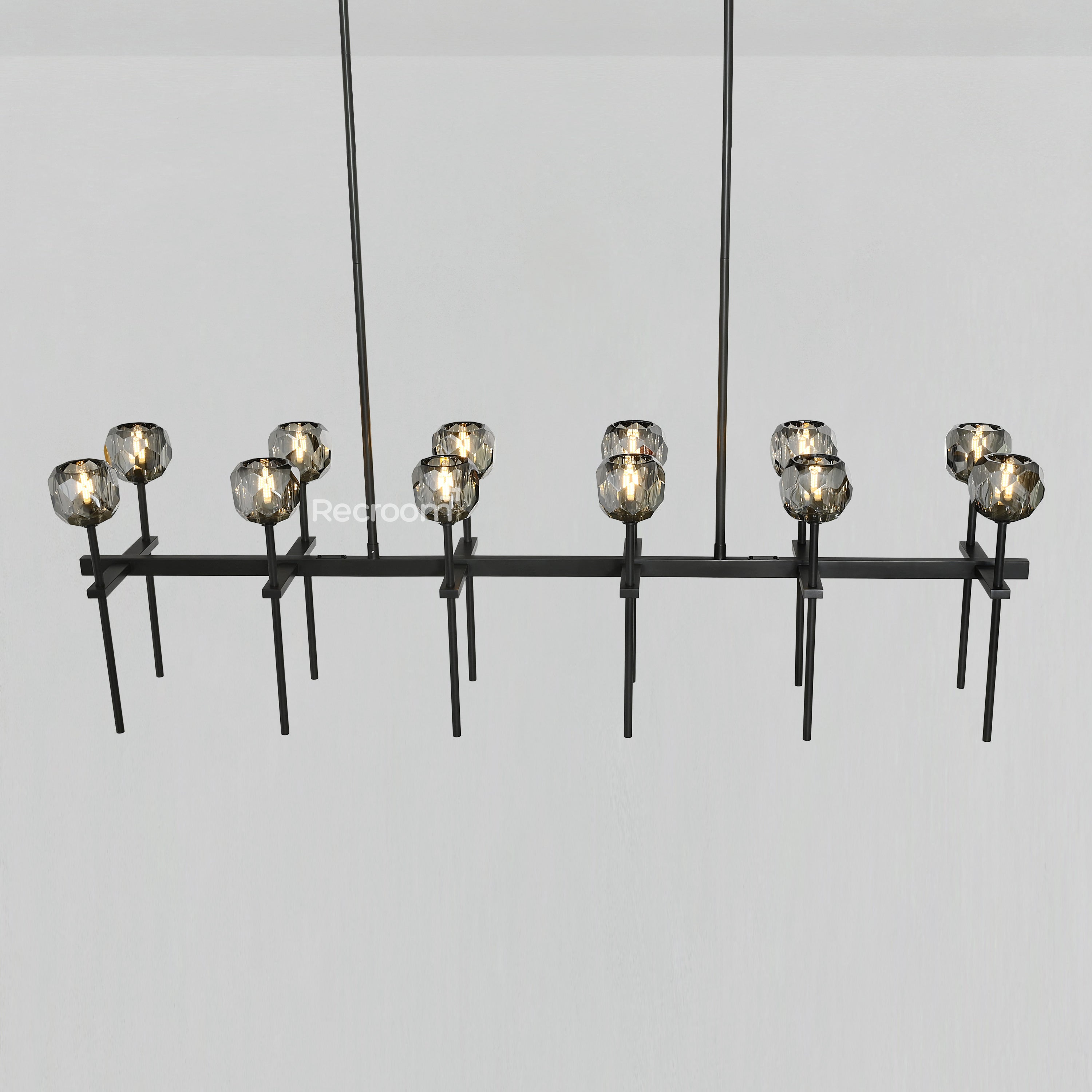 Boulew Crystal Glass Double Linear Chandelier 60" - Zonesus