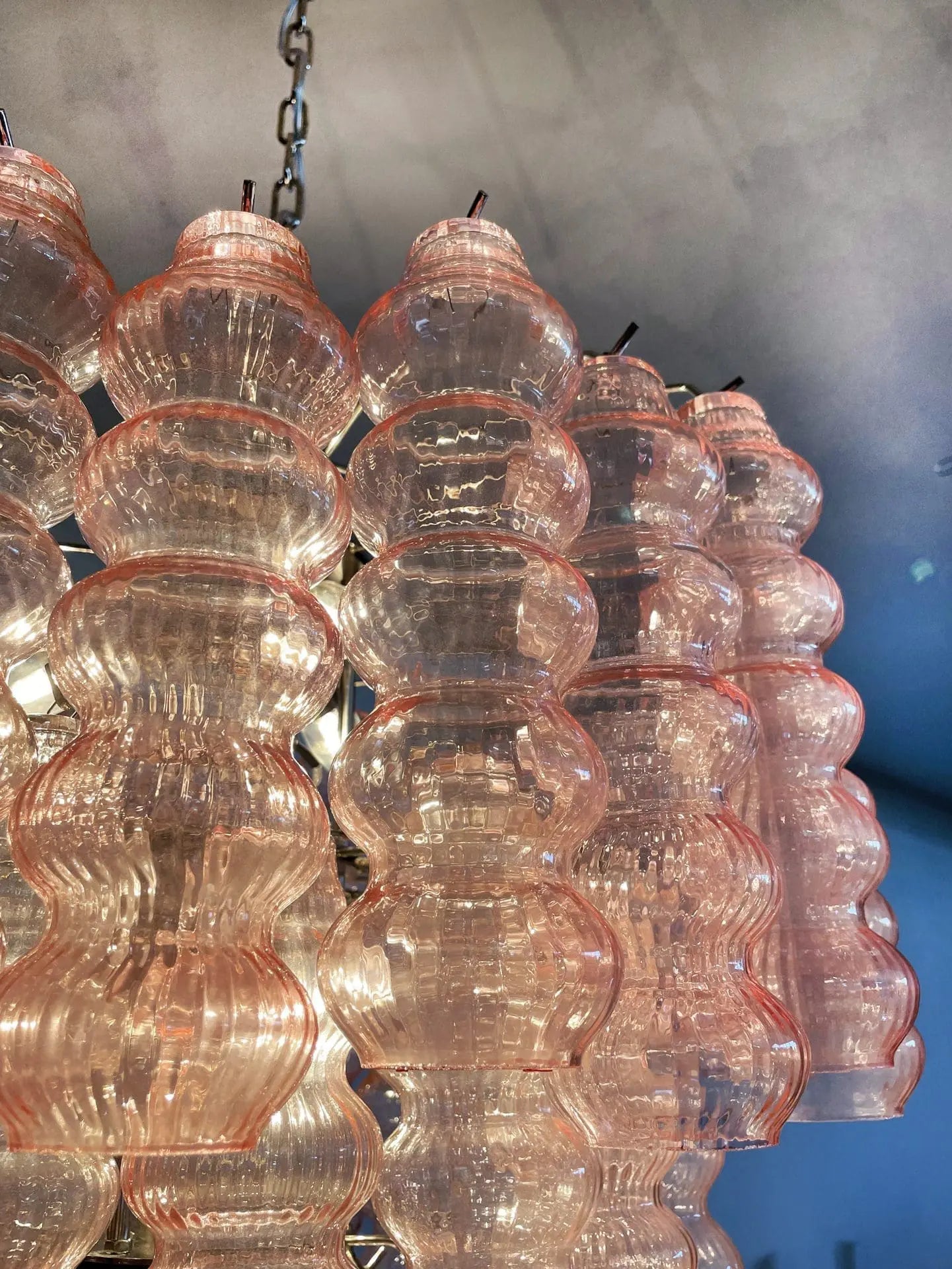 Murano Chandelier – Curva – Rosa – 48 tubes - Zonesus