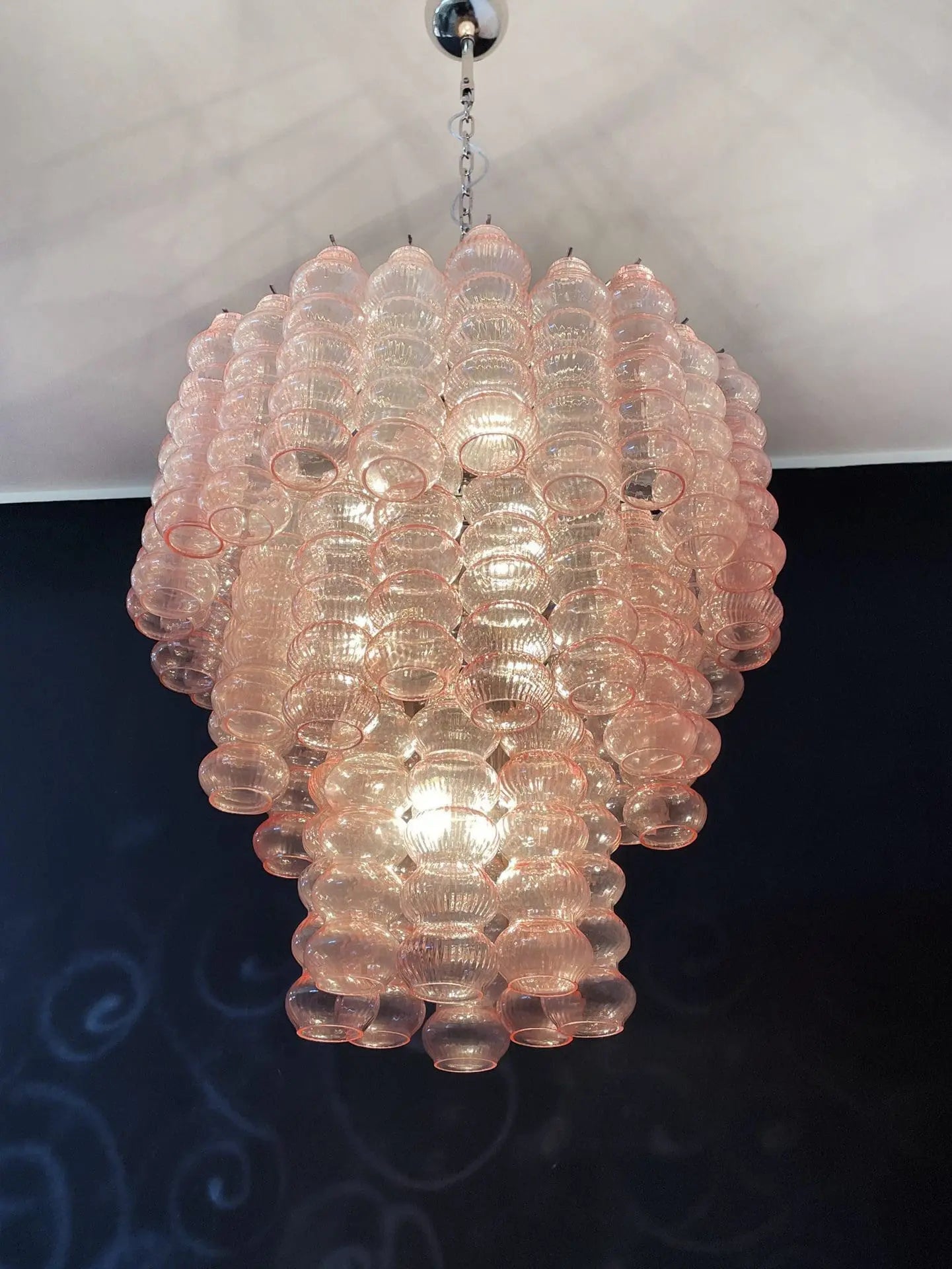 Murano Chandelier – Curva – Rosa – 48 tubes - Zonesus