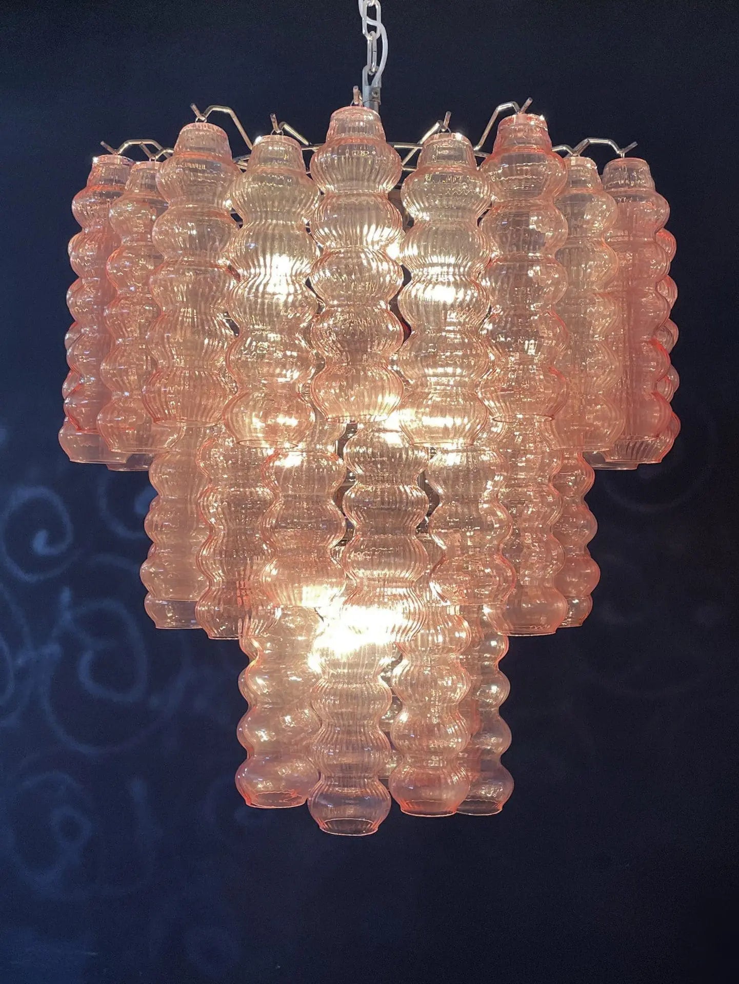 Murano Chandelier – Curva – Rosa – 48 tubes - Zonesus