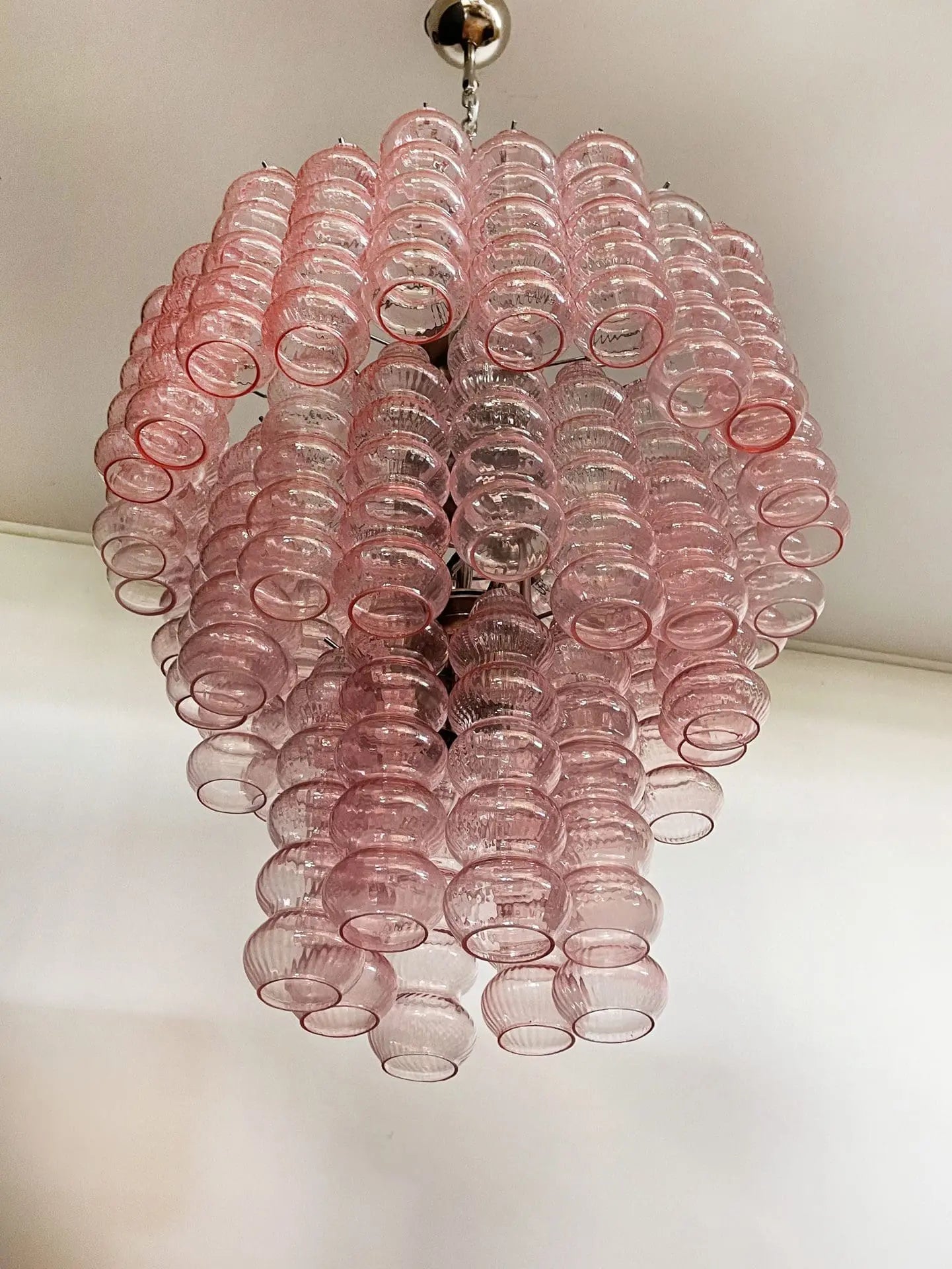 Murano Chandelier – Curva – Rosa – 48 tubes - Zonesus