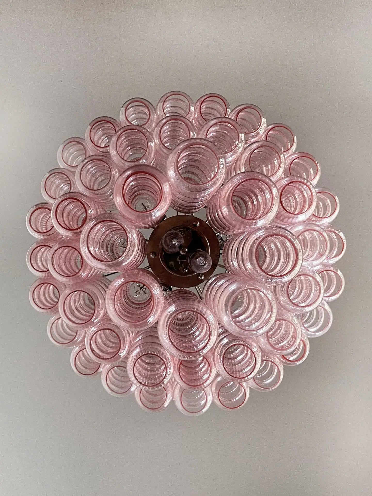 Murano Chandelier – Curva – Rosa – 48 tubes - Zonesus
