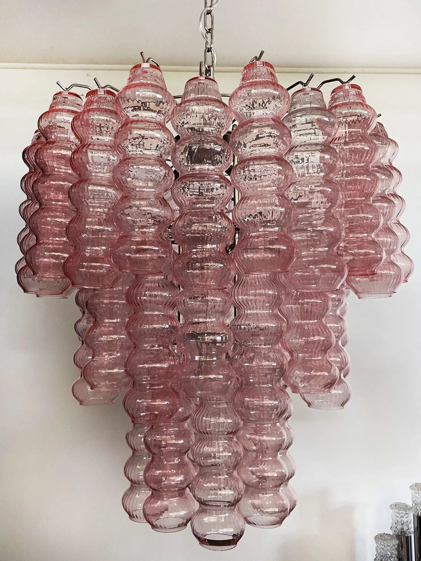 Murano Chandelier – Curva – Rosa – 48 tubes - Zonesus