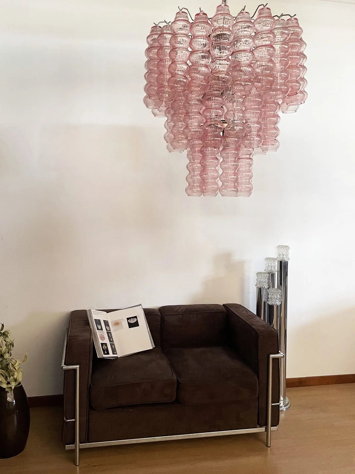 Murano Chandelier – Curva – Rosa – 48 tubes - Zonesus