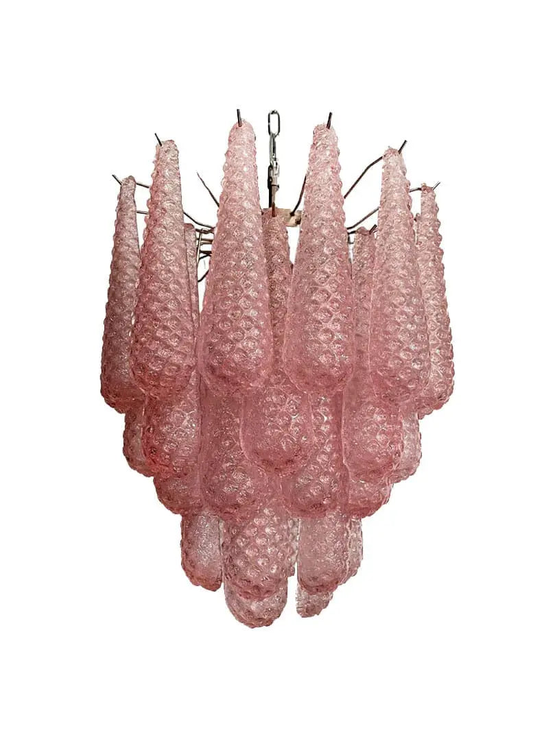 Murano Chandelier – Drop – 41 glasses – Pink - Zonesus