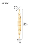 Long Cylinder 5 Layers Flush Mount White Alabaster Shade Wall Sconces 36" of Height