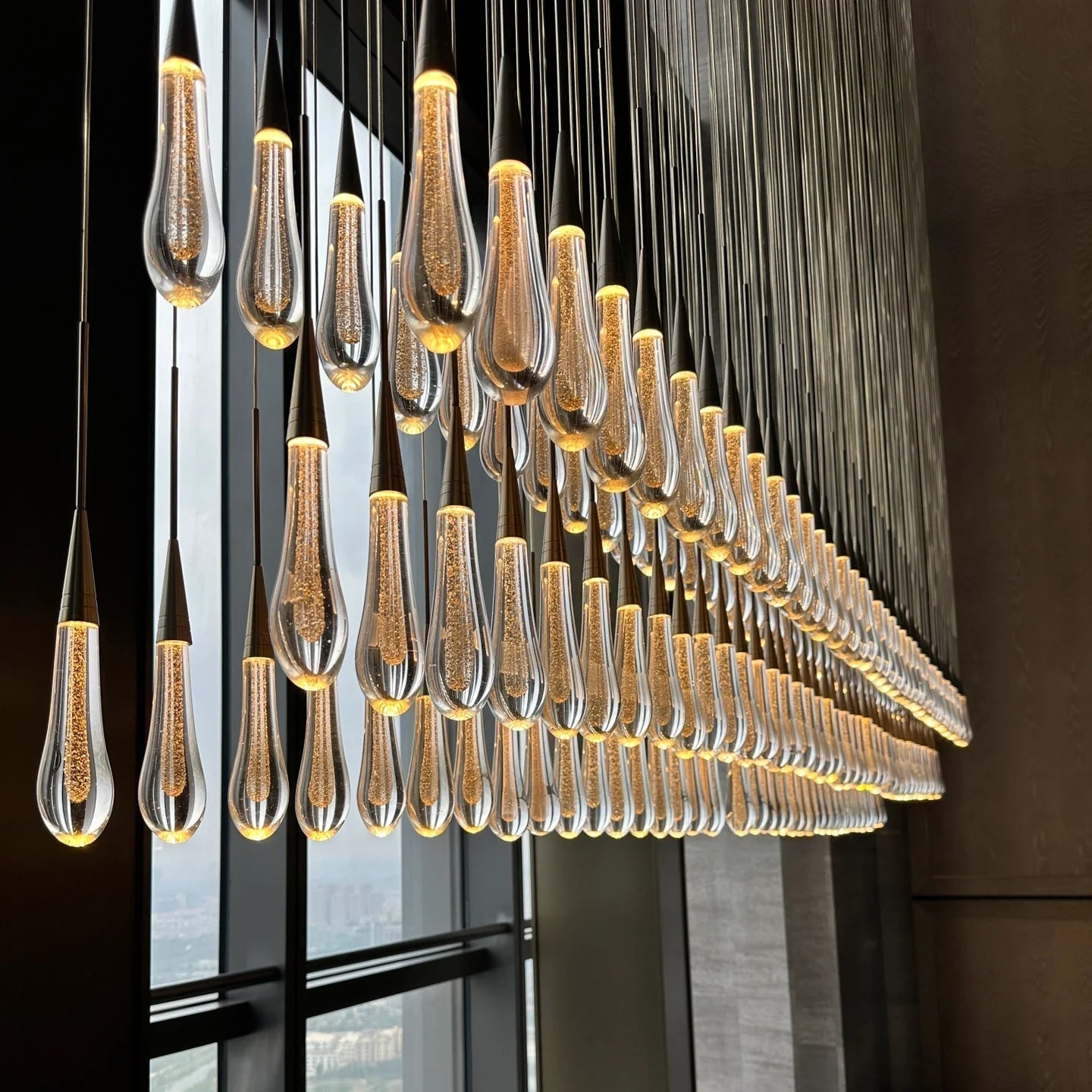 Solitaire Crystal Linear Chandelier 37" 50" 60'' 70" 87" 120''W - Zonesus