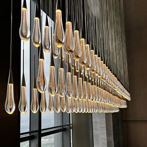 Solitaire Crystal Linear Chandelier 37" 50" 60'' 70" 87" 120''W - Zonesus