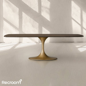 San Germani Wood Dining Table with Launette Base - Zonesus