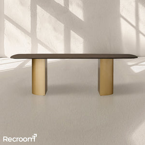 San Germani Wood Dining Table with Dauphine Base - Zonesus