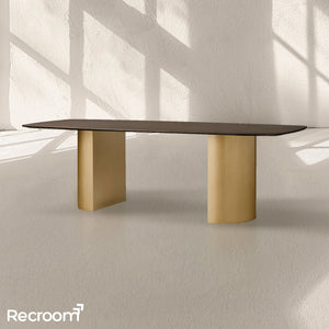 San Germani Wood Dining Table with Dauphine Base - Zonesus