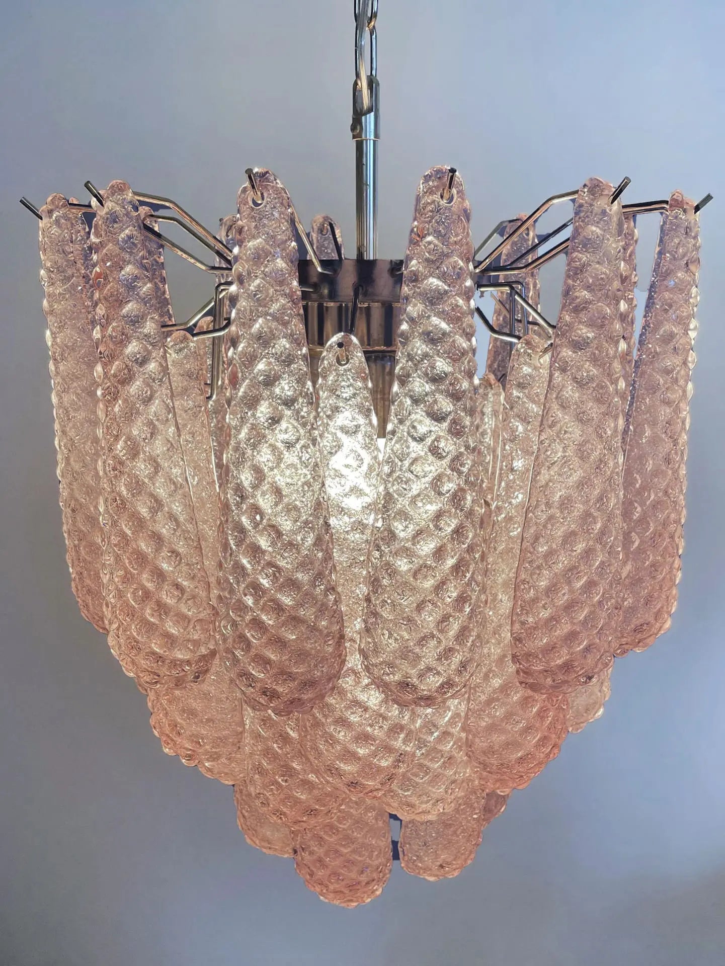 Murano Chandelier – Drop – 41 glasses – Pink - Zonesus