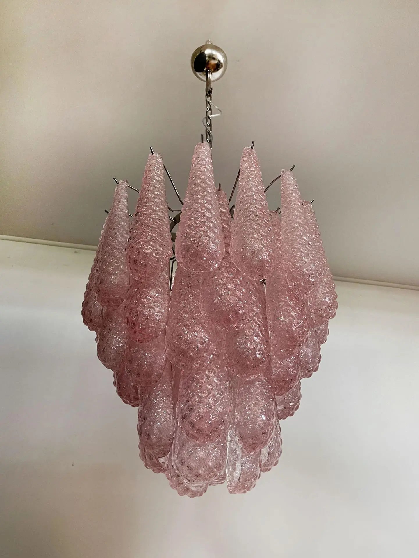 Murano Chandelier – Drop – 41 glasses – Pink - Zonesus