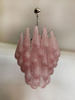 Murano Chandelier – Drop – 41 glasses – Pink - Zonesus