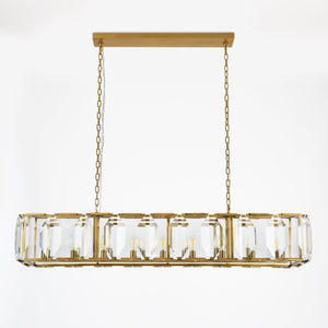 Harllow Multi Crystal Rectangular Chandelier 42“ 54” 62“ 74” - Zonesus