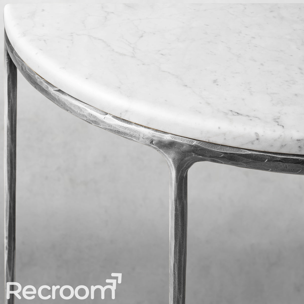 Thaddeo Marble Demilune Console Table - Zonesus