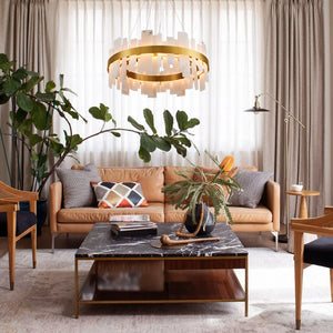 Nocturne Alabaster Round Chandelier 32"#Finish_Gold