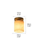 Round/Square Modern 1-Light Luxury Marble Semi-Flush Mount Ceiling Light Wide 4in