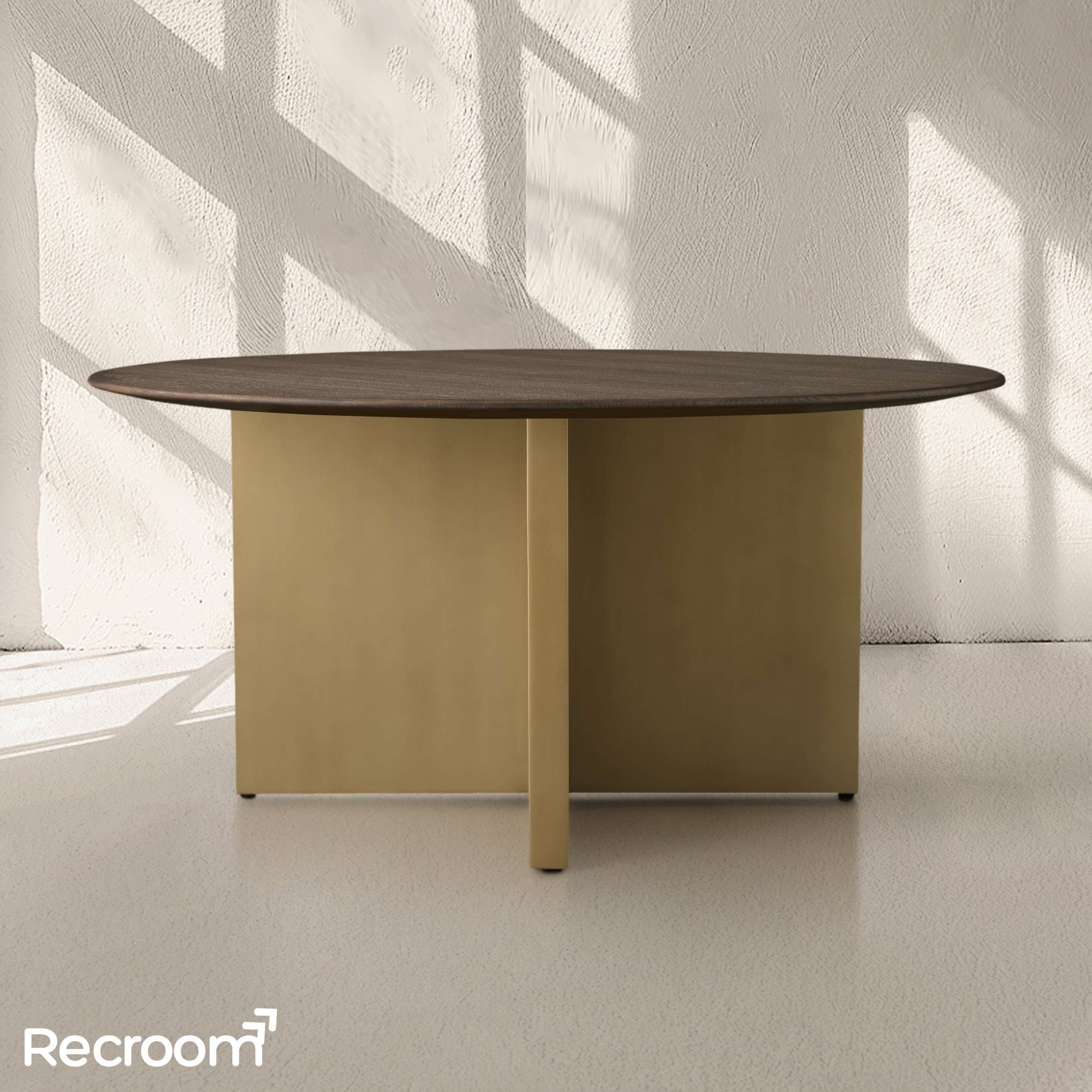 San Germani Round Wood Dining Table with Clement Base - Zonesus
