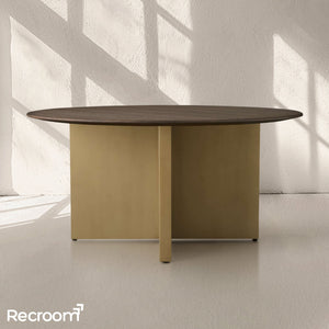 San Germani Round Wood Dining Table with Clement Base - Zonesus