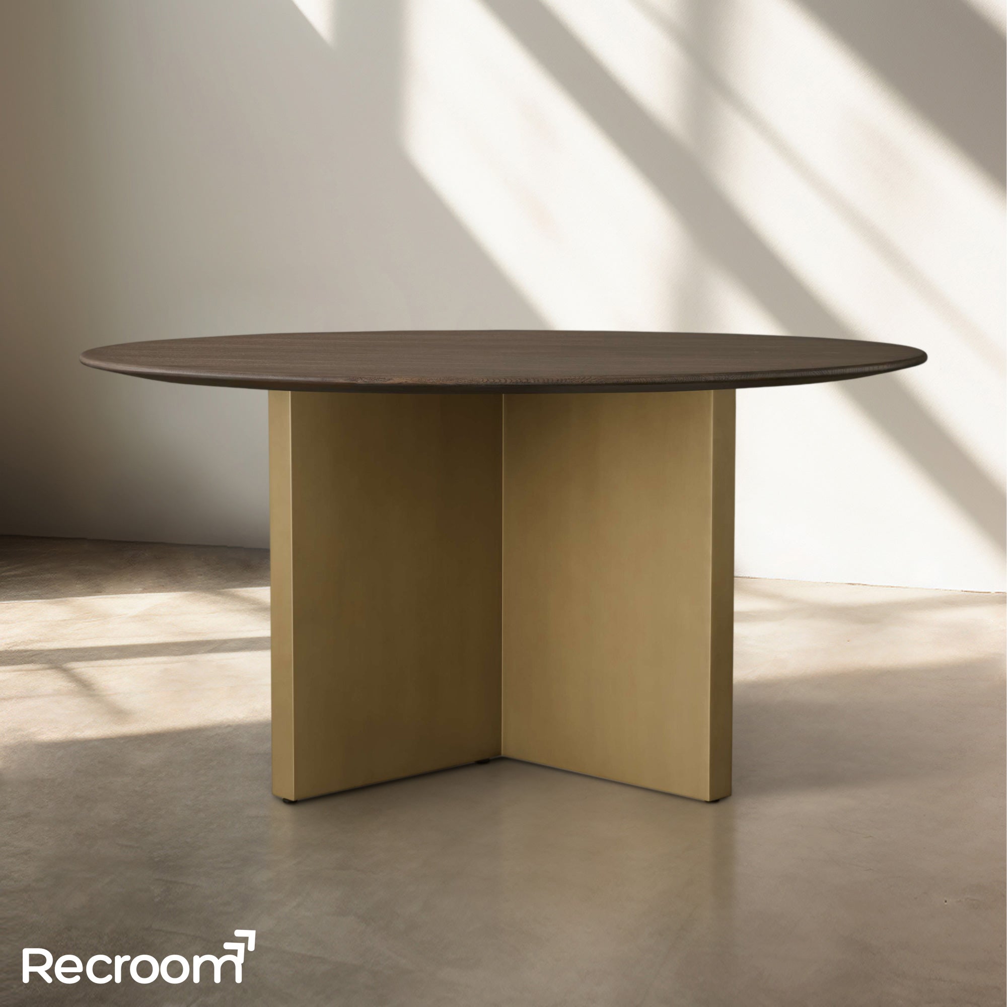 San Germani Round Wood Dining Table with Clement Base - Zonesus