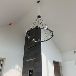 Pauillyc Clear Glass Round Chandelier 36" 48" 60" - Zonesus