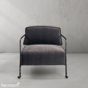 Thaddeo Gray Velvet Armchair - Zonesus