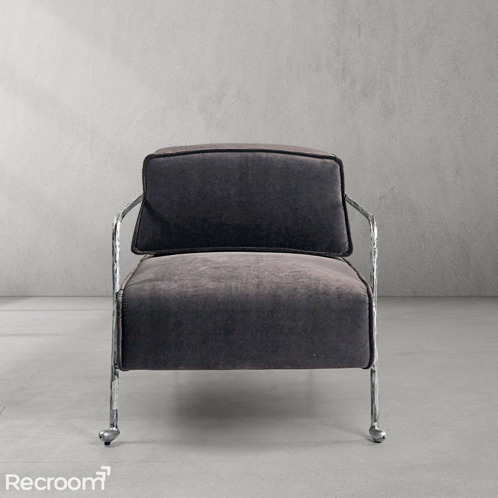 Thaddeo Gray Velvet Armchair - Zonesus