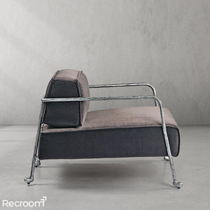 Thaddeo Gray Velvet Armchair - Zonesus