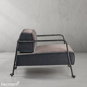 Thaddeo Gray Velvet Armchair - Zonesus