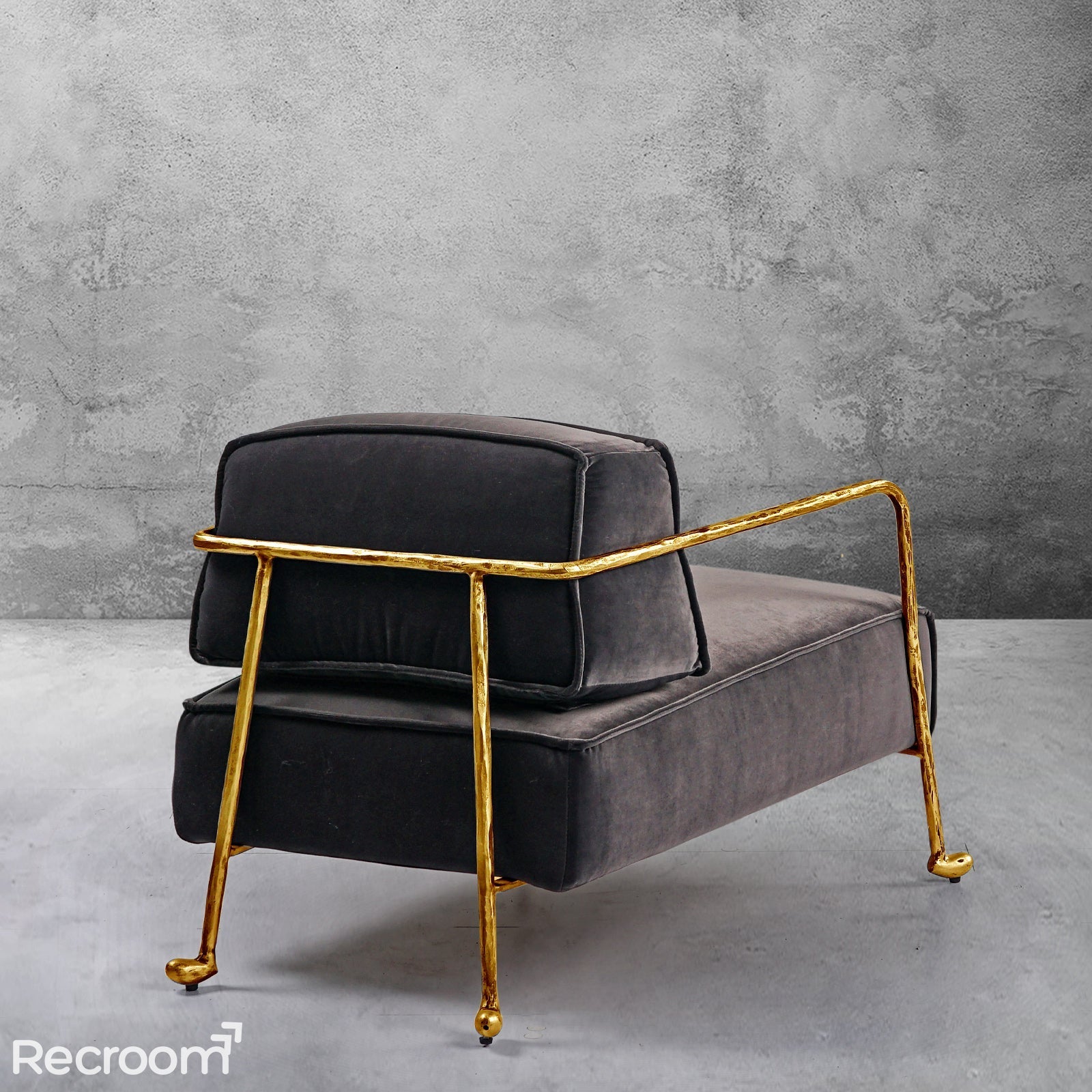Thaddeo Gray Velvet Armchair - Zonesus