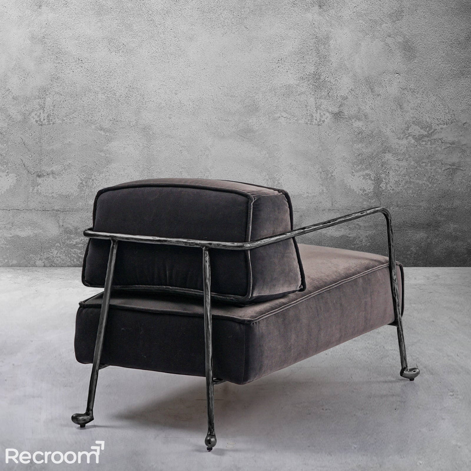 Thaddeo Gray Velvet Armchair - Zonesus