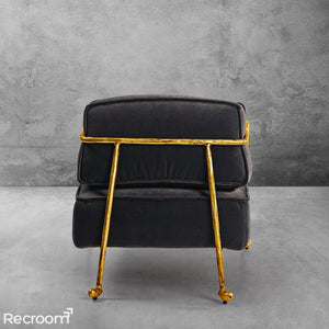 Thaddeo Gray Velvet Armchair - Zonesus