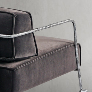 Thaddeo Gray Velvet Armchair - Zonesus